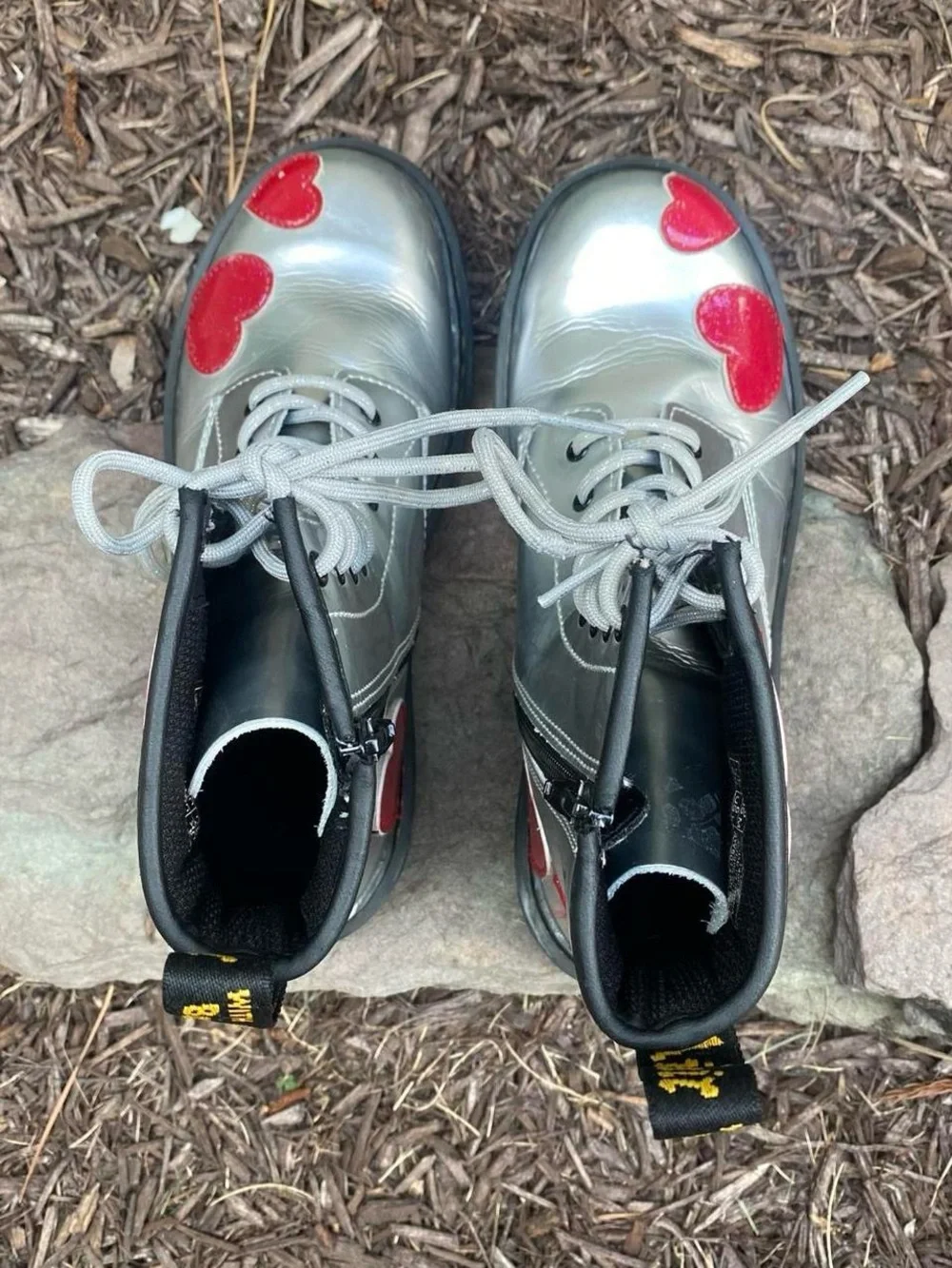 Dr. Martens Whimsy Indie Fairycore Junior 1460 Glitter Star Patent Lace Up Boots
